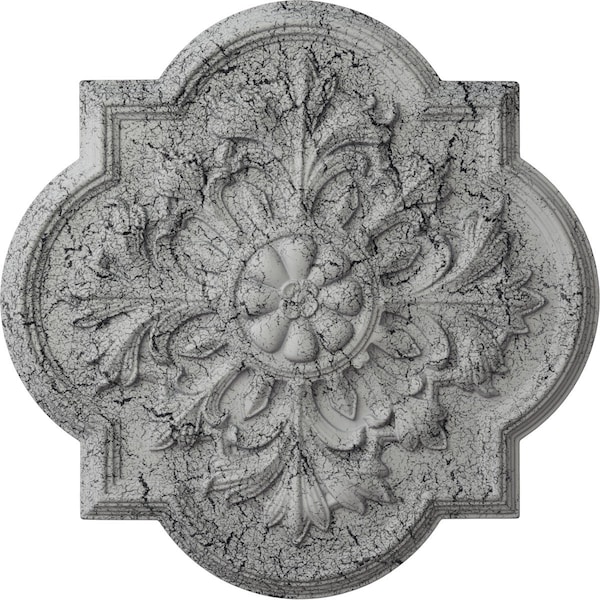 Ekena Millwork Bonetti Ceiling Medallion (Fits Canopies up to 5 1/8"), 20"OD x 1 3/4"P, Ultra Pure White Crackle CM20BOUWC - main